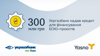 УКРГАЗБАНК предоставил кредитный лимит для финансирования ЭСКО-проектов YASNO в промышленности